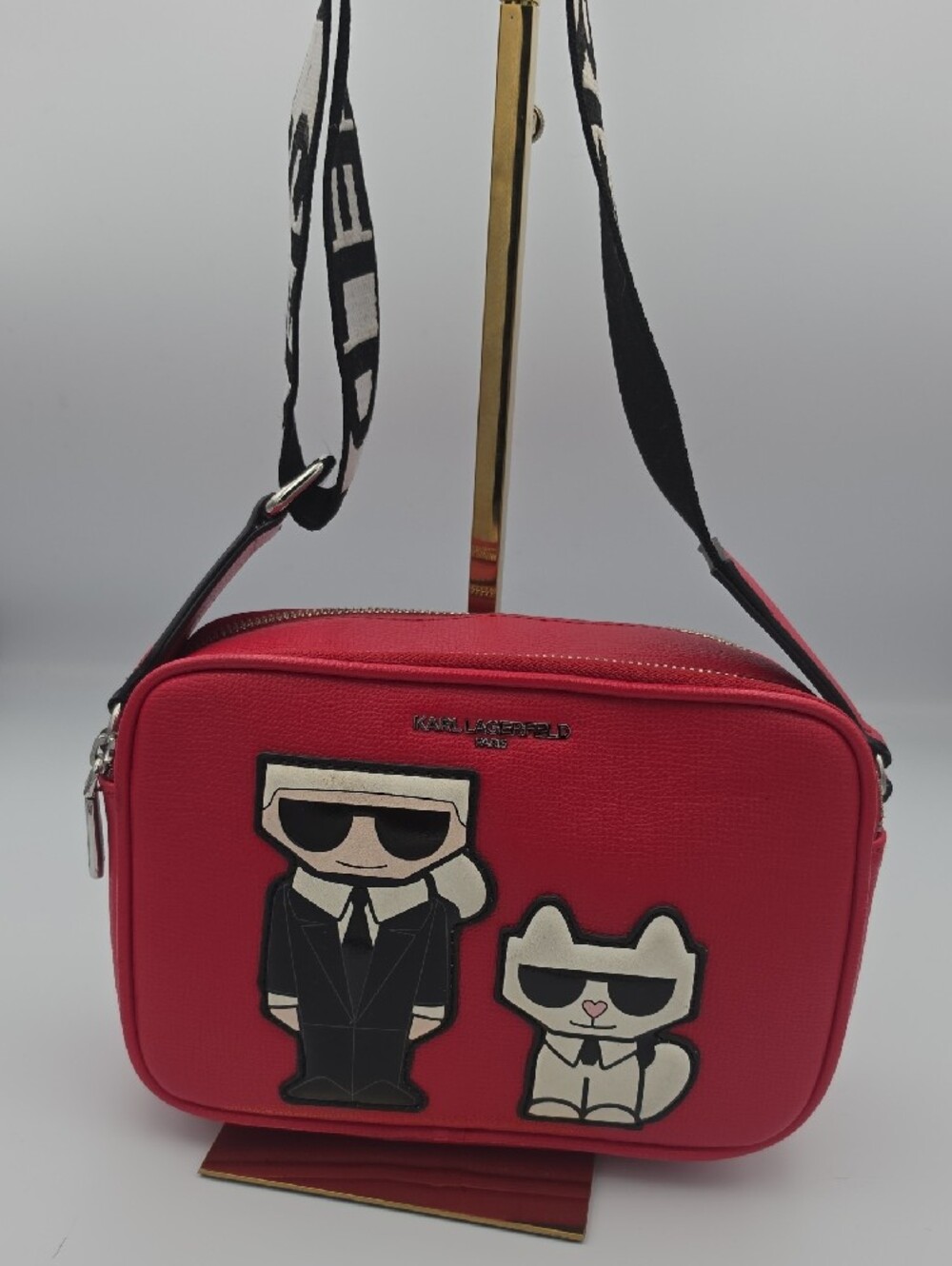 Karl Lagerfeld Red Crossbody Camera Bag W/ Characters & Guitar Strap (NWOT)❤️ - Picture 2 of 16
